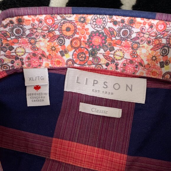 Lipson Classic Floral Flip Cuff Check Print Casual Shirt - Picture 5 of 10